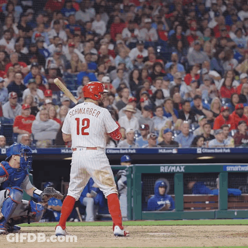 A Baseball Player With The Number 12 On His Back GIF