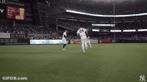 A Baseball Player With The Number 24 On His Jersey Is Running On The Field GIF
