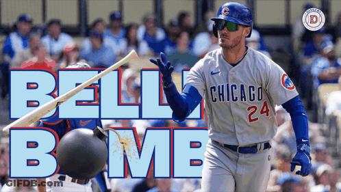 A Baseball Player With The Number 24 On His Jersey Is Swinging A Bat GIF