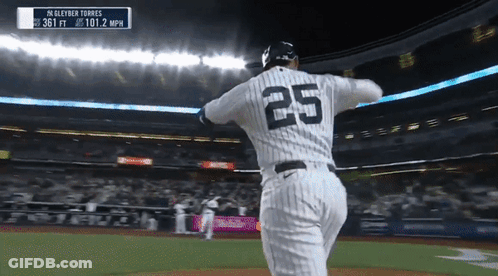 A Baseball Player With The Number 25 On The Back Of His Uniform GIF
