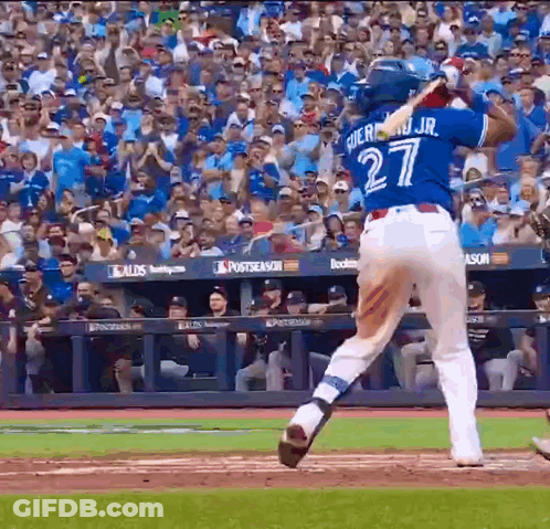 A Baseball Player With The Number 27 On His Back GIF
