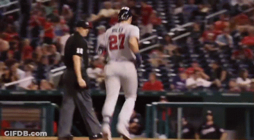 A Baseball Player With The Number 27 On The Back Of His Shirt GIF