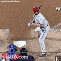 A Baseball Player With The Number 28 On His Shirt GIF