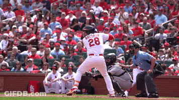 A Baseball Player With The Number 28 On Their Jersey GIF