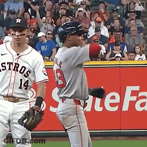 A Baseball Player With The Number 3 On His Back GIF