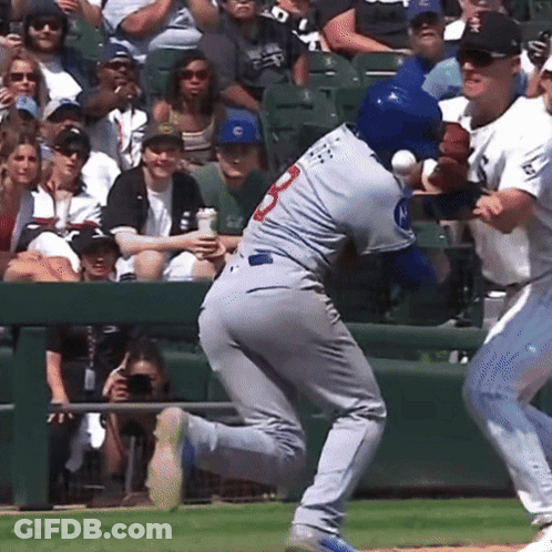 A Baseball Player With The Number 3 On The Back Of His Shirt GIF