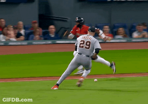 A Baseball Player With The Number 33 On His Jersey GIF