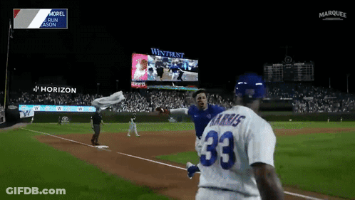 A Baseball Player With The Number 33 On Their Jersey GIF