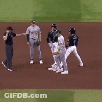 A Baseball Player With The Number 44 On His Back GIF