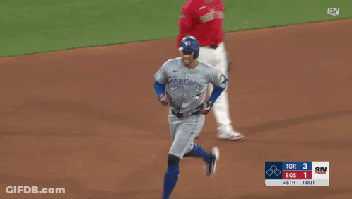 A Baseball Player With The Number 51 On The Back Of His Jersey Is Running On The Field GIF