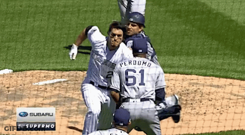 A Baseball Player With The Number 61 On His Jersey GIF