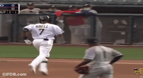A Baseball Player With The Number 7 On His Back GIF