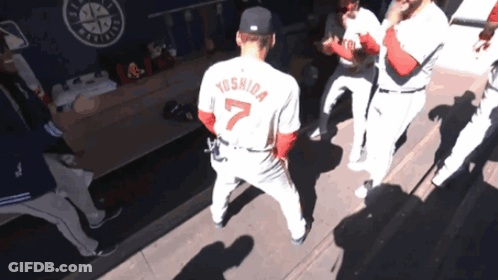 A Baseball Player With The Number 7 On The Back Of His Jersey GIF