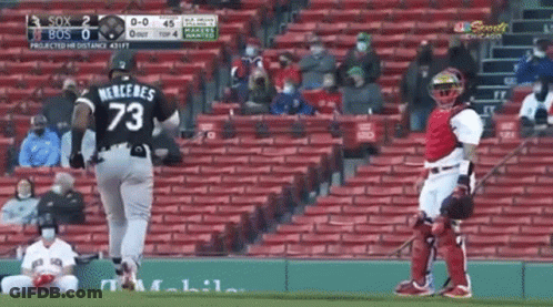 A Baseball Player With The Number 73 On The Back Of His Shirt GIF