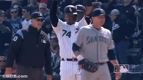 A Baseball Player With The Number 74 On Their Jersey GIF