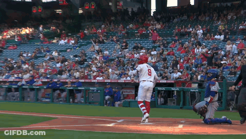A Baseball Player With The Number 8 On Their Jersey GIF