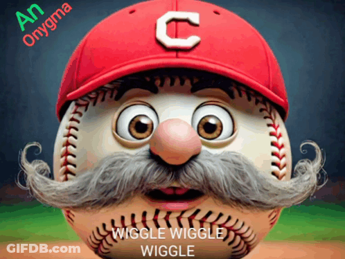 A Baseball With A C On It 'S Cap GIF