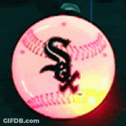 A Baseball With A S On It Is Lit Up GIF