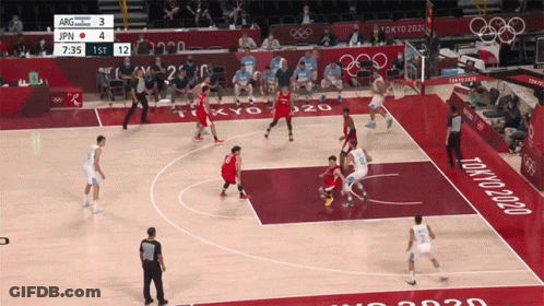 A Basketball Game Being Played In Tokyo 2020 GIF