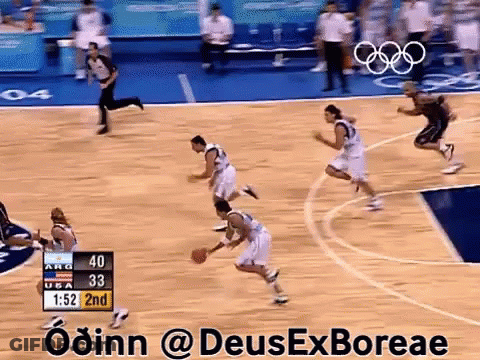 A Basketball Game Between Argentina And Usa Is Going On GIF