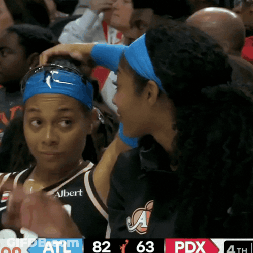 A Basketball Game Between Atl And Pdx With A Score Of 82 To 63 GIF