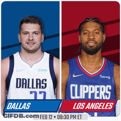 A Basketball Game Between Dallas And Los Angeles Is Scheduled For Feb 12 At 8:30 Pm Et GIF