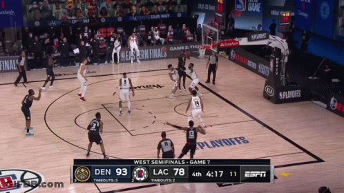 A Basketball Game Between Den And Lac Is Being Played GIF
