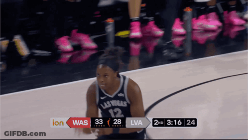 A Basketball Game Between Las Vegas And Lva Is Being Broadcast On Ion GIF
