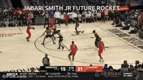 A Basketball Game Between Nebraska And Auburn With Jabari Smith Jr Future Rocket GIF