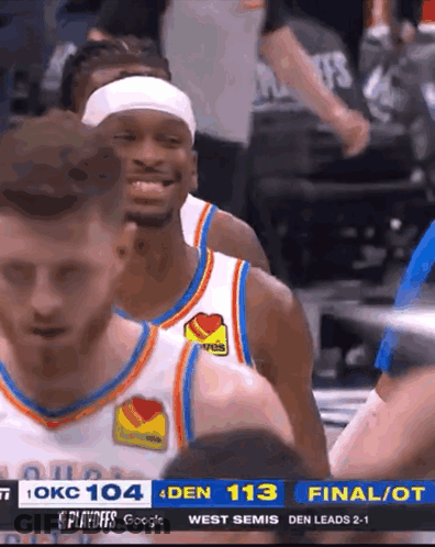 A Basketball Game Between Okc And Den Is Going On GIF