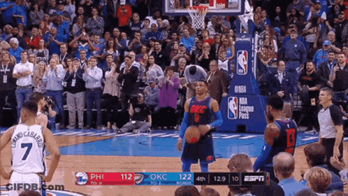A Basketball Game Between Okc And Phi Is Going On GIF