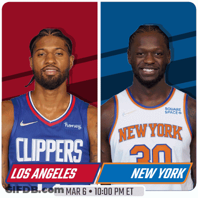 A Basketball Game Between The Clippers And New York Knicks GIF
