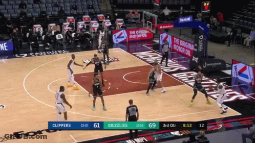 A Basketball Game Between The Clippers And The Grizzlies Is Being Played GIF