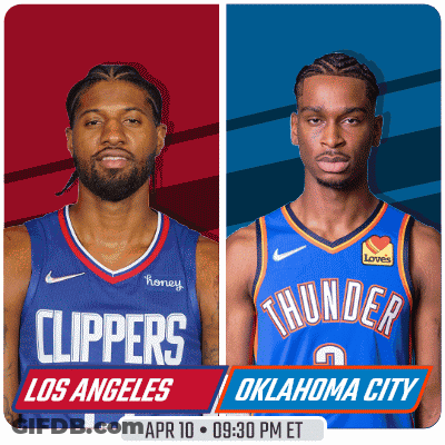 A Basketball Game Between The Clippers And The Thunder Is Scheduled For April 10Th GIF