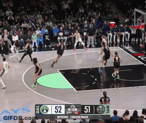 A Basketball Game Between The Dallas Mavericks And The New York Knicks Is Underway GIF