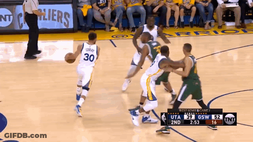 A Basketball Game Between The Golden State Warriors And The Orlando Magic GIF