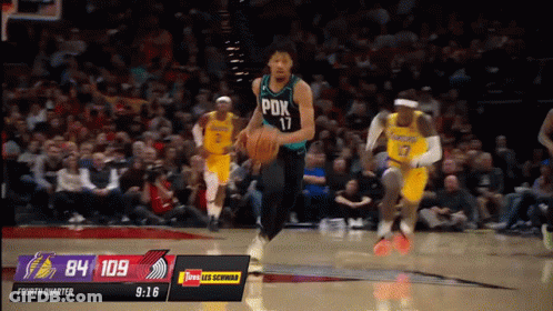 A Basketball Game Between The Lakers And The Phoenix GIF