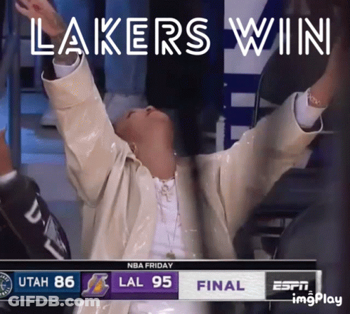 A Basketball Game Between The Lakers And Utah 86 GIF