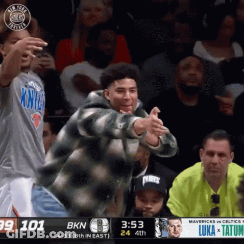 A Basketball Game Between The New York Knicks And The Celtics Is Going On GIF