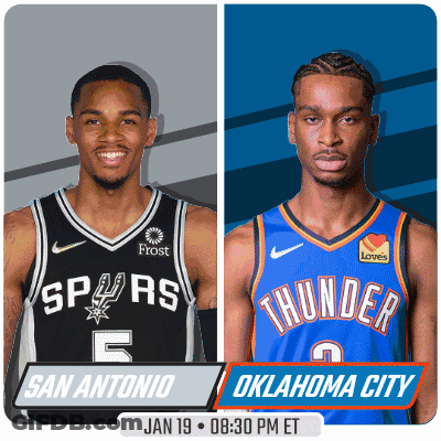 A Basketball Game Between The San Antonio Spurs And Oklahoma City Thunder Is Scheduled For January 19Th GIF