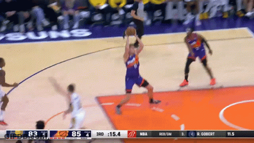 A Basketball Game Between The Suns And The Lakers Is Being Played GIF