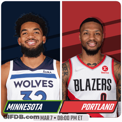 A Basketball Game Between The Wolves And The Blazers Is Scheduled For Mar 7 GIF