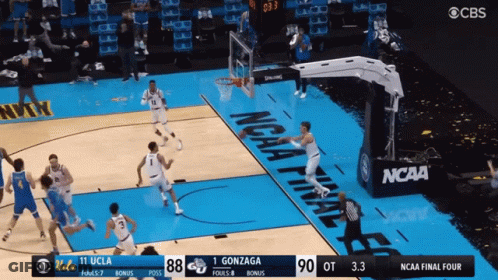 A Basketball Game Between Ucla And Gonzaga Is Underway GIF