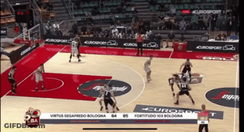 A Basketball Game Between Virtus Segafredo Bologna And Fortitudine 103 Bologna GIF