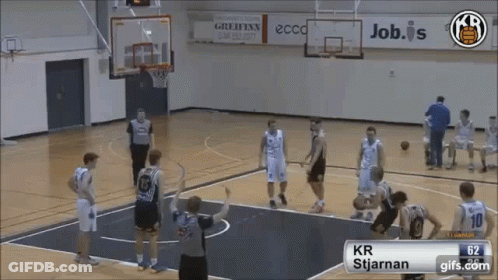 A Basketball Game Is Being Played And Kr Stjärnan Is Leading The Team With 62 Points GIF