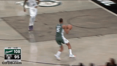 A Basketball Game Is Being Played And The Nets Are Leading 108 To 95 GIF