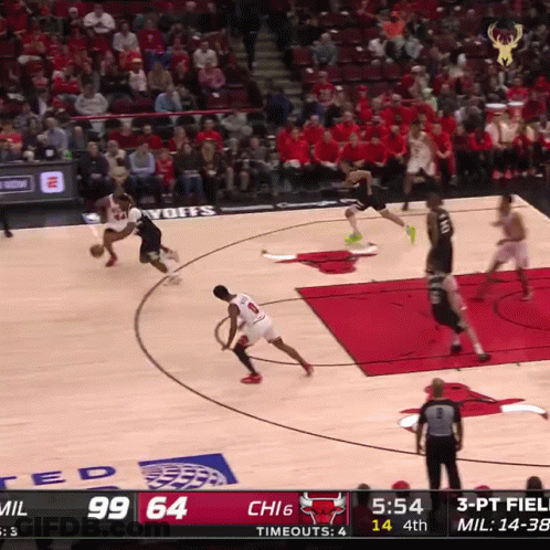 A Basketball Game Is Being Played And The Score Is 99 64 GIF