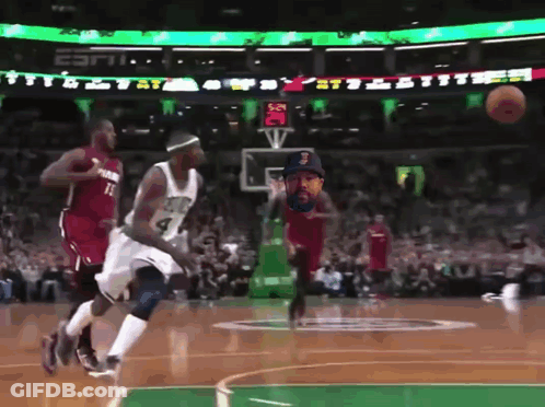 A Basketball Game Is Being Played And The Scoreboard Shows The Score As 5:24 GIF