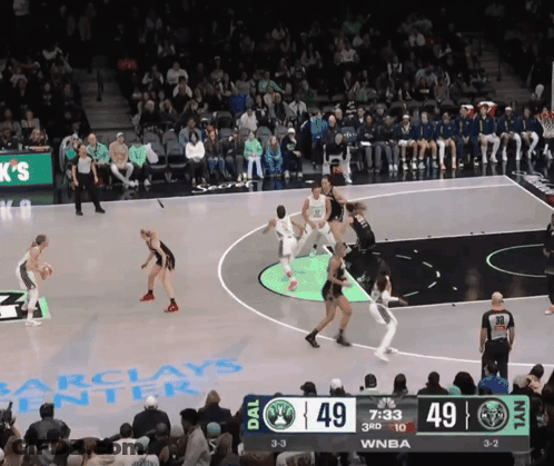 A Basketball Game Is Being Played At Barclay 'S GIF