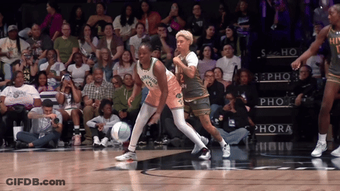 A Basketball Game Is Being Played At Sephora GIF